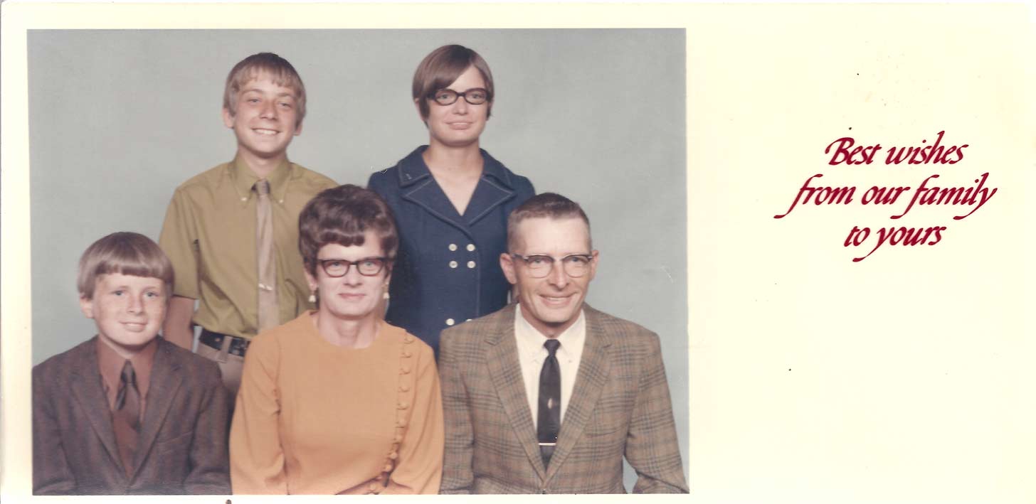 Christmas Card Keith Wendt Family 1969